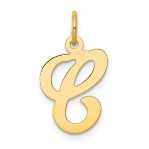 14k Yellow Gold, Sophia Collection, Small Script Initial C Pendant